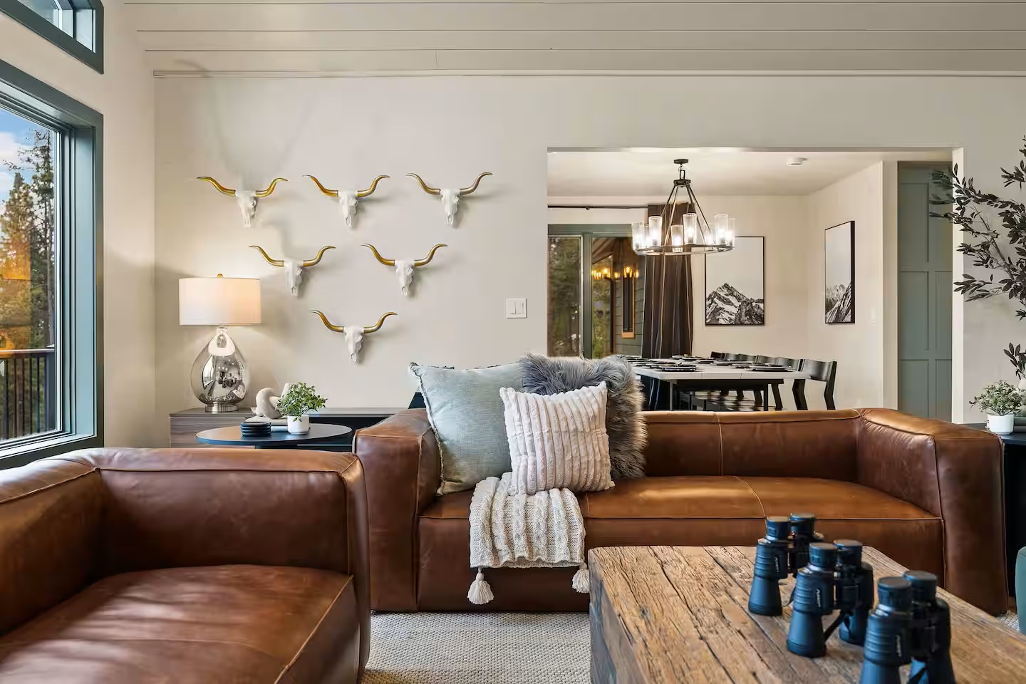 Open plan living and dining space with seating for the whole group